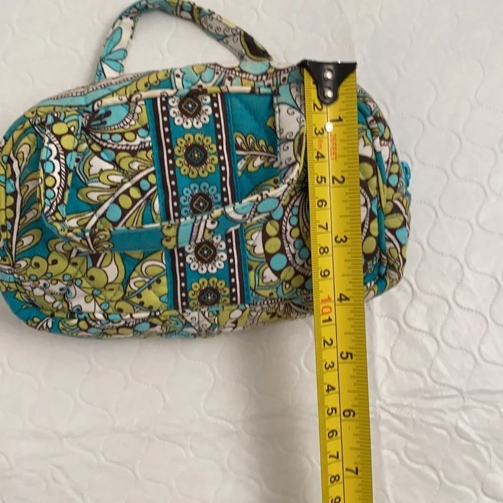 Vera Bradley Peacock on the Go turquoise multicolor cosmetic case with handles